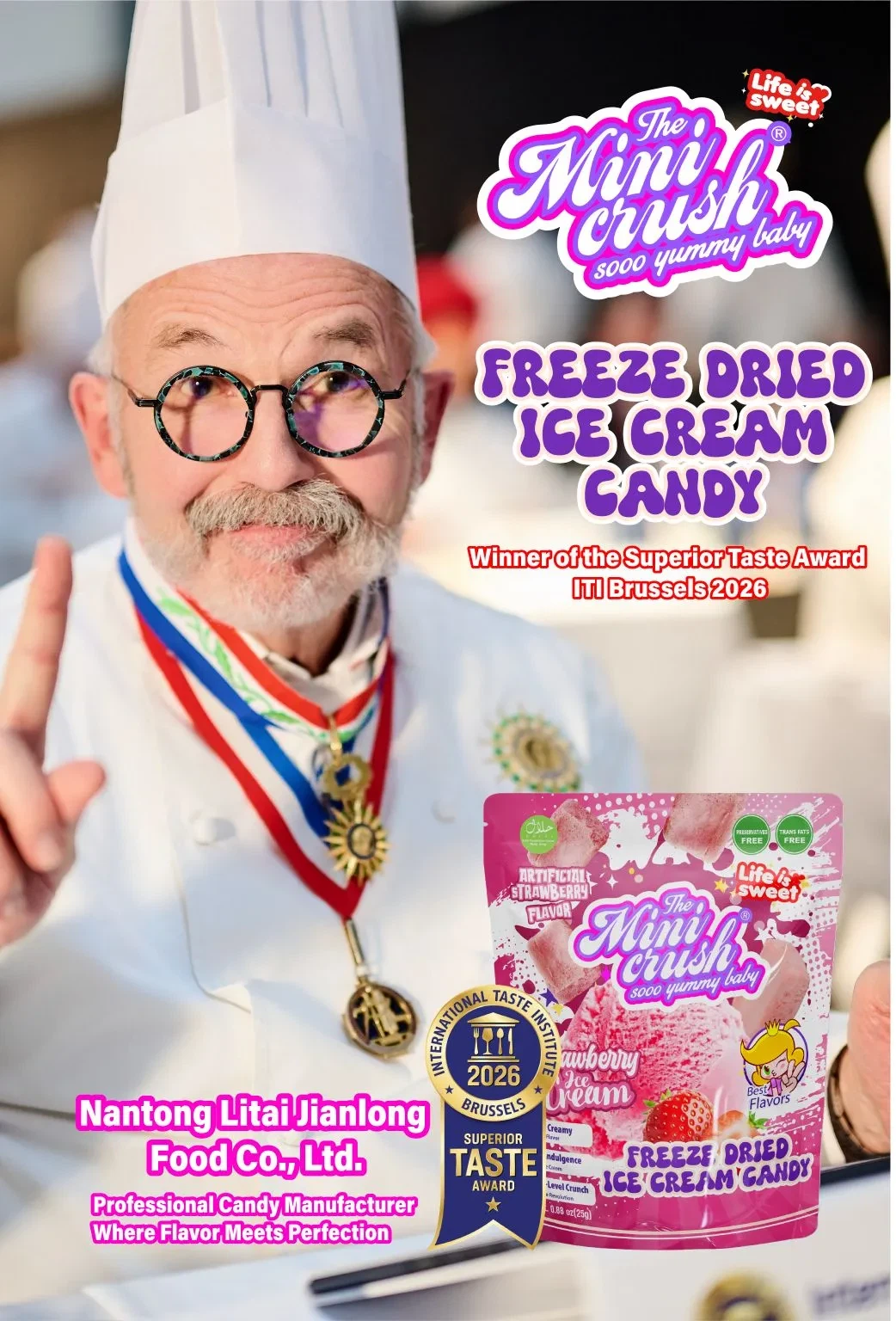 Strawberry Freeze-Dried Ice Cream